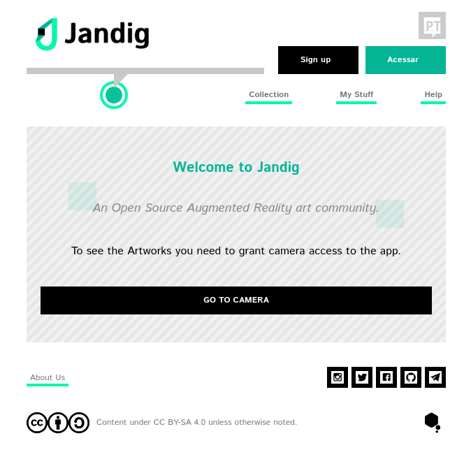 Página principal do Jandig