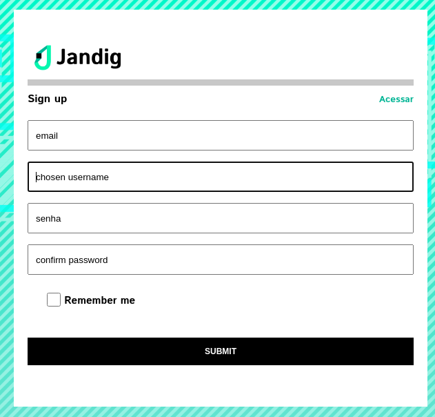 Sign up page